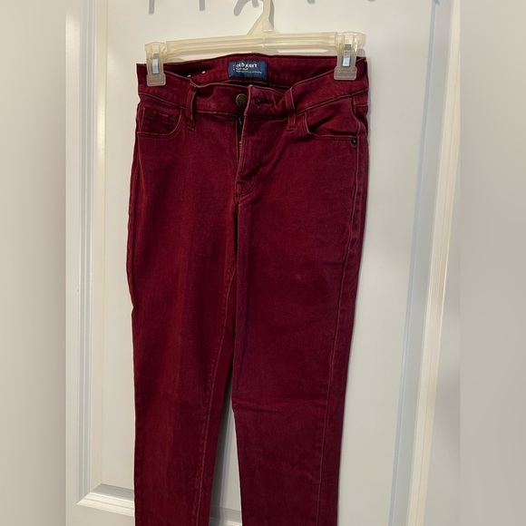 Old Navy Rockstar Maroon Mid Rise Skinny Jeans Size 0 - Picture 3 of 9